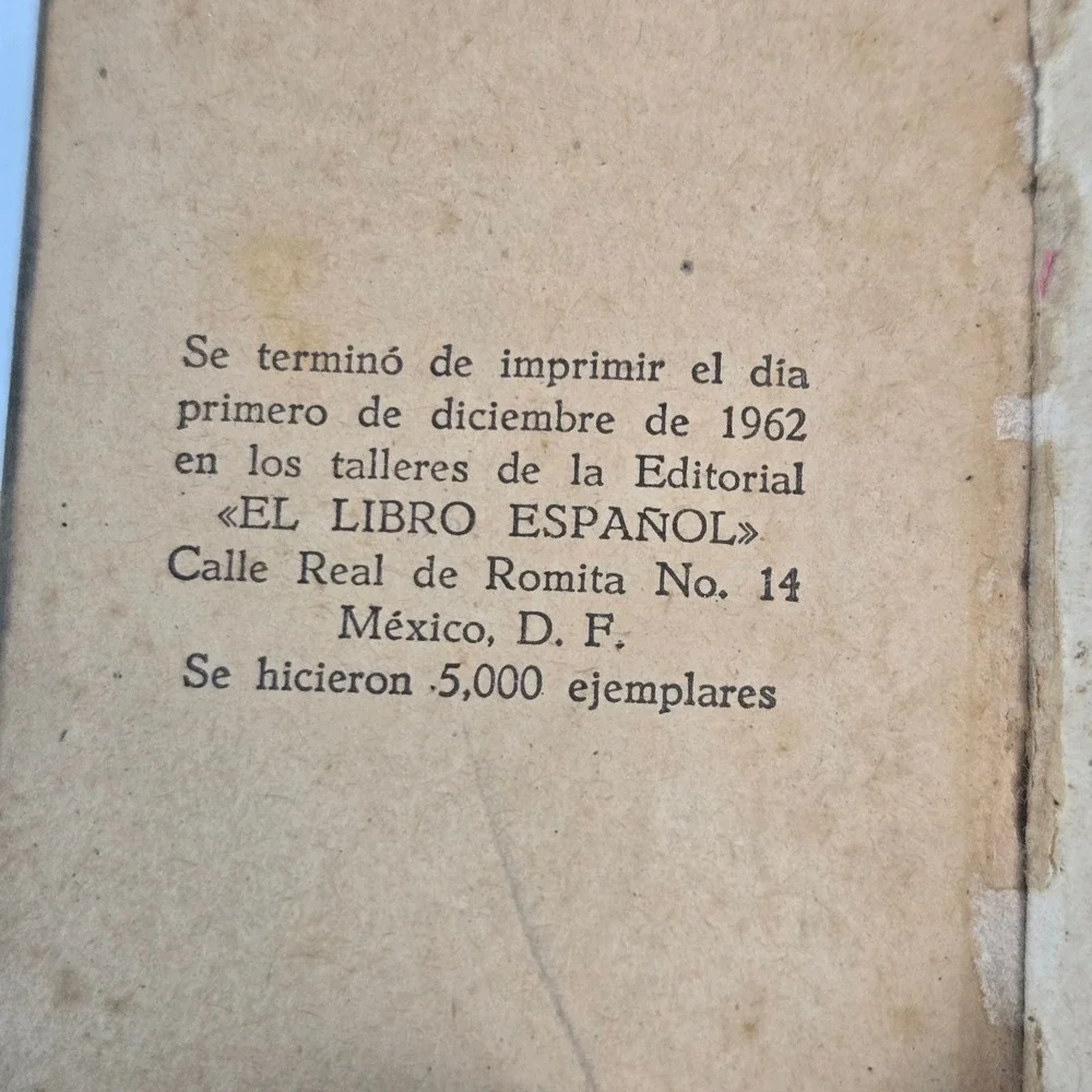Vintage 1962 Spanish Miniature Pocket Dictionary Mexico El Libro Español Rare
